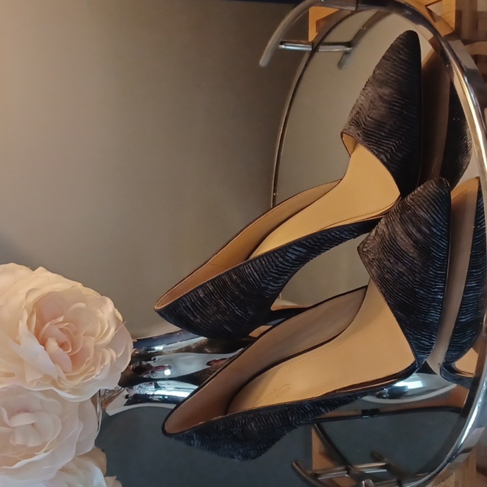 Imagine by Vince Camuto Slate pleated satin luxury dorsal heels size 10